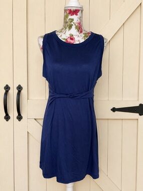 NWT Cupshe Blue Twist Front Sleeveless Cover Up Dress XL Beach Vacation M371